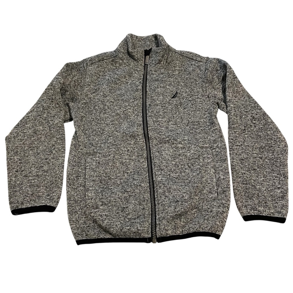 Boys Nautica Knit Fleece Lined Zip Up Size 6